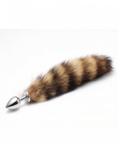 Анальная пробка с хвостиком Anal Plug Tail Silver M