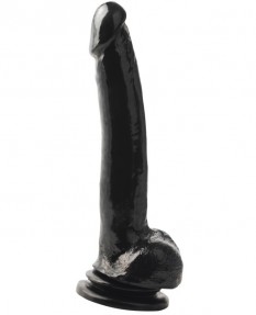 Фаллоимитатор с мошонкой на присоске Basix Rubber Works 9" Black
