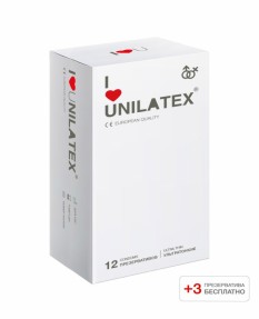 Презервативы Unilatex Ultrathin 12шт+3 шт в подарок