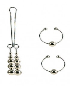 Зажимы на соски и зажим для клитора Nipple and Clitoral Non-Piercing Body Jewelry - Silver