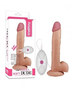 Реалистичный вибратор с выносным пультом управления The Ultra Soft Dude, LV1096