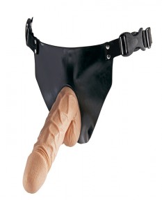 Телесный страпон SUPERWOMAN STRAP-ON - 18 см.