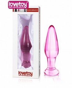 Анальная пробка из стекла розовая Glass Romance, GS11PIN