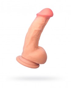 Фаллоимитатор ToyFa RealStick Elite с ярко выраженной головкой, на присоске, с мошонкой, 15 см, 982008