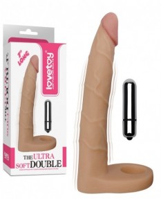 Реалистичная насадка для двойного проникновения The Ultra Soft Double с вибрацией, LV1133