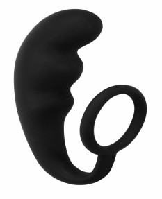 Анальный стимулятор с эрекционным кольцом Mountain Range Anal Plug Black