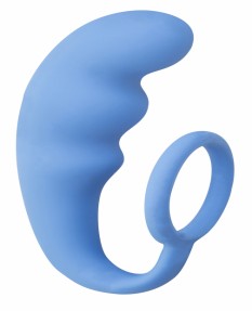 Анальный стимулятор с эрекционным кольцом Mountain Range Anal Plug Blue