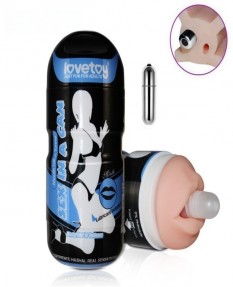 Мастурбатор в колбе губки Sex in a can с вибрацией, 3600509-02