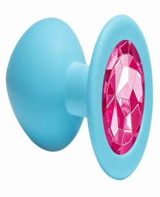 Анальная пробка Emotions Cutie Medium Turquoise pink crystal