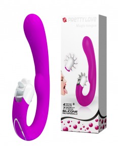 PrettyLove Magic Tongue Вибромассажер с клиторальным стимулятором-ротатором