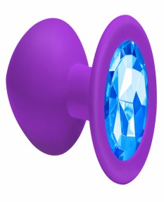 Анальная пробка Emotions Cutie Medium Purple light blue crystal