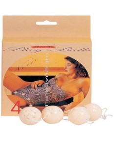 Вагинальные шарики Dream Toys, ABS пластик, белые, 4 шт, Ø3,5 см