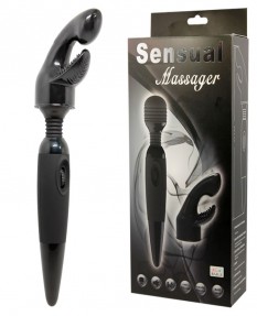 Вибромассажер со сменной насадкой на головку Sensual Massager, черный, 055011