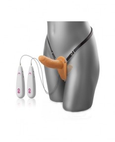 Страпон двойной Strap-on Duo телесный
