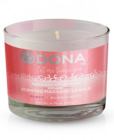 Массажная свеча с феромонами и афродизиаками "Флирт" DONA Scented Massage Candle Flirty Aroma: Blush