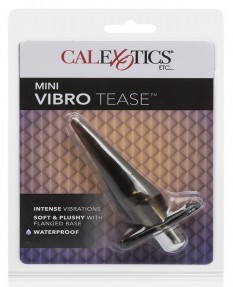 Анальная пробка-мини с вибрацией MINI VIBRO TEASE - SMOKE