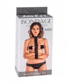 Ошейник с длинной лентой и наручниками Strap Bondage Kit plus Size, 1060-02