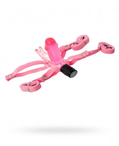 Вибратор поясной в форме зайца TOYFA, PVC, розовый, 6,5 см