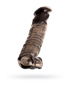 Насадка Toyfa XLover, для увеличения размера, TPE, черная прозрачная, 22.5 см, 748034