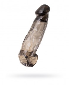 Насадка Toyfa XLover, для увеличения размера, TPE, черная прозрачная, 19.5 см, 748033