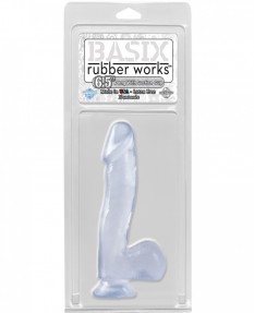 Фаллоимитатор Pipedream Basix Rubber Works Dong 6.5, прозрачный