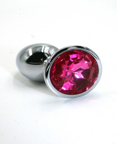 Мини-плаг из стали с кристаллом Rose S