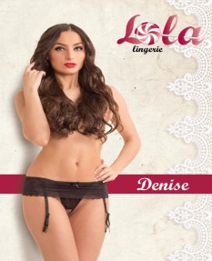 Кружевной пояс черного цвета Denise 46-48