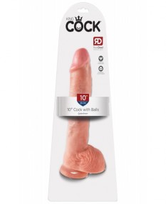 Фаллоимитатор с присоской King Cock 10 in Cock with Balls Flesh