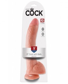 Фаллоимитатор с присоской King Cock 9 in Cock with Balls Flesh