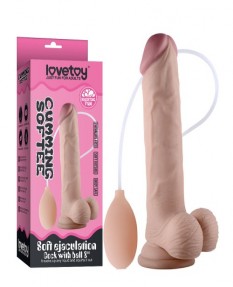 Фаллос с мошонкой Soft Ejaculation Cock 8 in с имитацией семяизвержения, LV316003