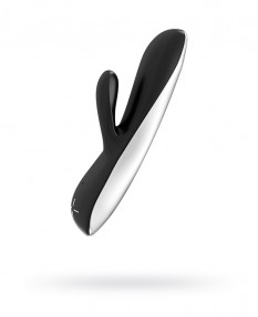 Вибратор OVO rabbit перезаряжаемый силикон, черный, 19,5 см