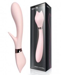 Вибратор с клиторальным стимулятором Sinjoys CAT Vivi, силикон, розовый, 21,7 см. SC04B-P