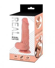 Реалистичный фаллоимитатор REAL Dual Layer, dual silicone