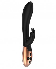 Перезаряжаемый вибратор с функцией нагрева и стимулятором клитора Heating Rabbit Vibrator Opulent Black