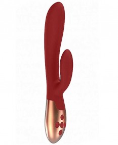Перезаряжаемый вибратор с функцией нагрева и стимулятором клитора Heating G-spot Vibrator Exquisite Red