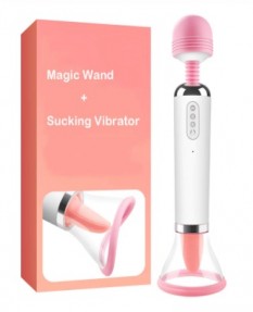 Вибромассажер Magic Wand с вакуумным массажером и подогревом