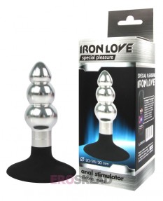 Рельефная анальная втулка Iron Love 9 см