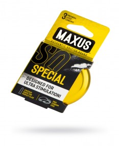 Презервативы MAXUS Точечно-ребристые в железном кейсе 3 шт