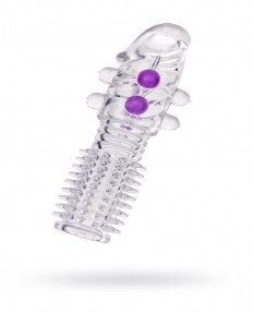 Насадка с шариками TOYFA, прозрачный, 14 см, 818028-1