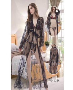 Сорочка + стринги Leshali черный S/L