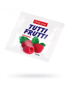 Съедобная гель-смазка TUTTI-FRUTTI для орального секса со вкусом малины ,4гр, 30007