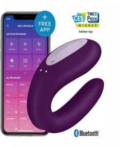 Стимулятор для пар Satisfyer Partner Double Joy с возможностью управления через смартфон фиолетовый, J2008-16-3