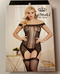 Ажурный кетсьюит с имитацией чулок S/L