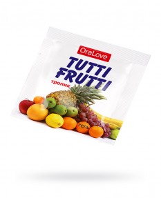 Съедобная гель-смазка TUTTI-FRUTTI для орального секса со вкусом экзотических фруктов ,4гр по 1 шт, 30006