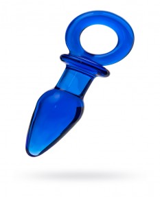 Анальная втулка Sexus Glass, стекло, синяя, 912252