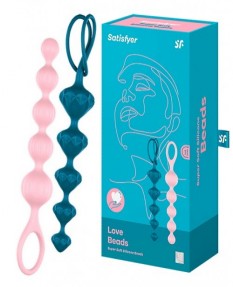 Набор анальных цепочек Satisfyer Love Beads, розовый и синий