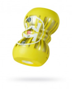 Мастурбатор нереалистичный MENSMAX SMART DOUBBLE, TPE, ЖЕЛТЫЙ, 14,5 СМ, MM-03