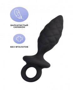 Анальная пробка EROTIST STROB S - SIZE, СИЛИКОН, ЧЕРНАЯ, 11,7 СМ, 541317