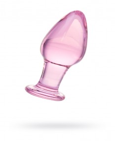 Анальная втулка SEXUS GLASS, СТЕКЛО, РОЗОВАЯ, 10 СМ, Ø 4 СМ, 912106