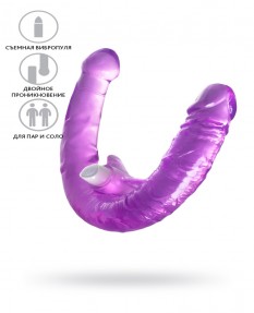 Фаллоимитатор двусторонний с вибропулей TOYFA DOUBLE DILDO WITH VIBRO BULLET, 35 СМ